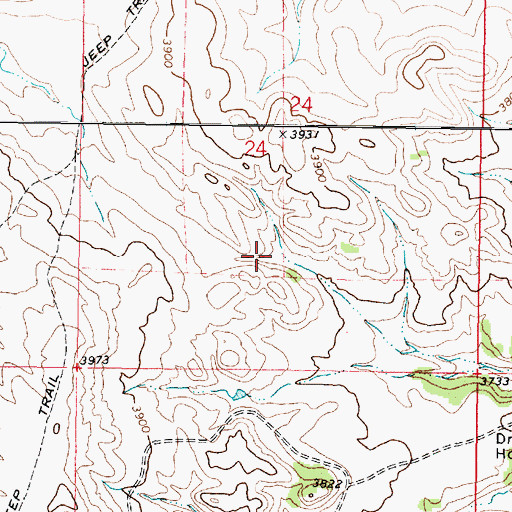Topographic Map of 08S45E24CADD01 Spring, MT