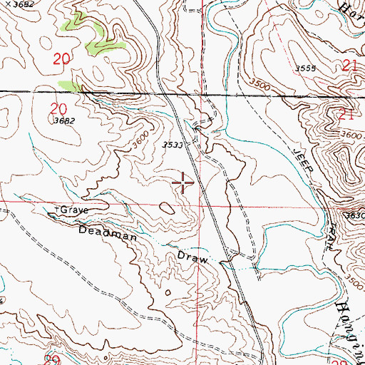 Topographic Map of 08S43E20DABA01 Well, MT