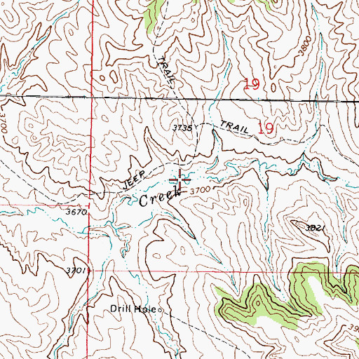 Topographic Map of 08S44E19CBCC01 Well, MT
