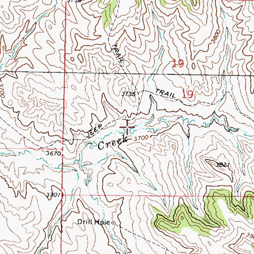 Topographic Map of 08S44E19CBCB01 Well, MT