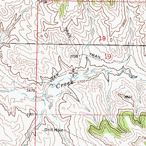 Topographic Map of 08S44E19CBCB02 Well, MT