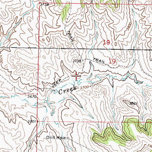Topographic Map of 08S44E19CBCB03 Well, MT
