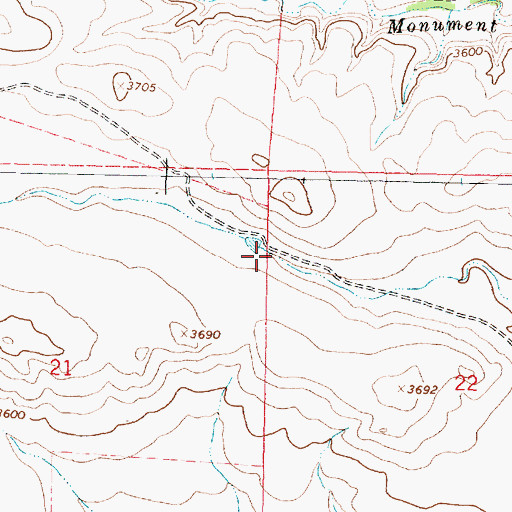 Topographic Map of 08S40E22BBCC01 Well, MT