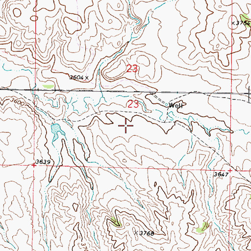 Topographic Map of 08S43E23CDAA01 Well, MT