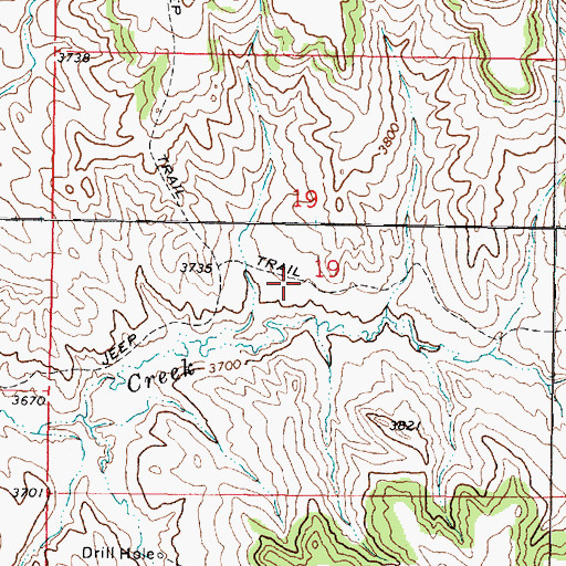 Topographic Map of 08S44E19CBBB01 Well, MT