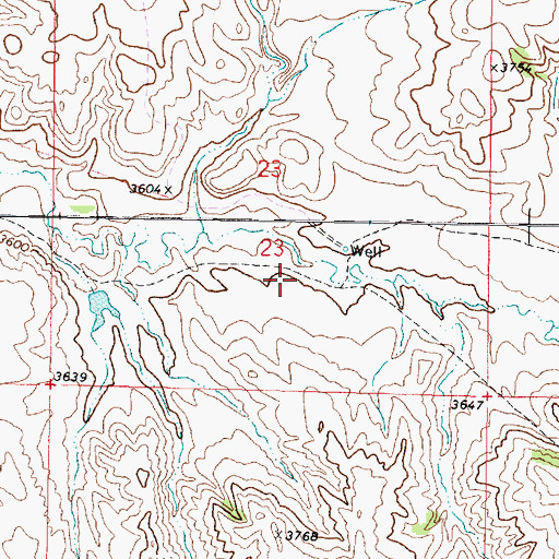 Topographic Map of 08S43E23DBCC01 Well, MT