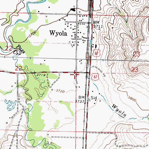 Topographic Map of 08S35E22CBBB01 Well, MT