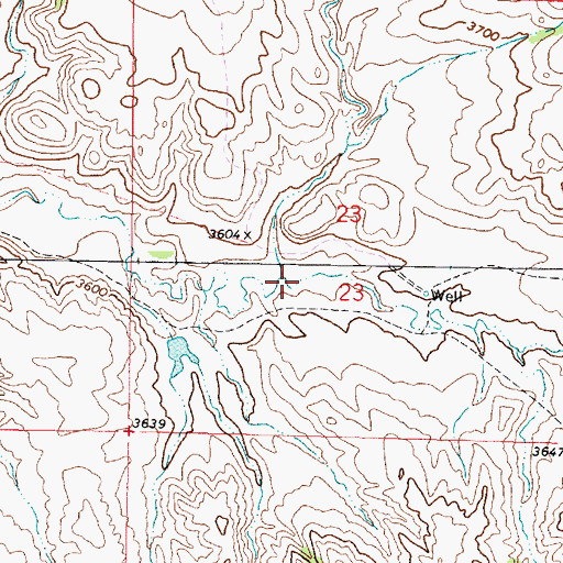 Topographic Map of 08S43E23CACA02 Well, MT