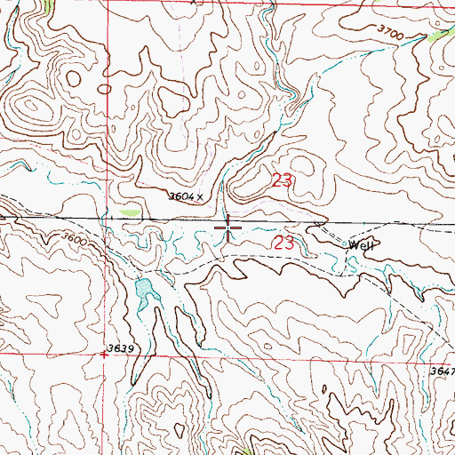 Topographic Map of 08S43E23CABD01 Well, MT