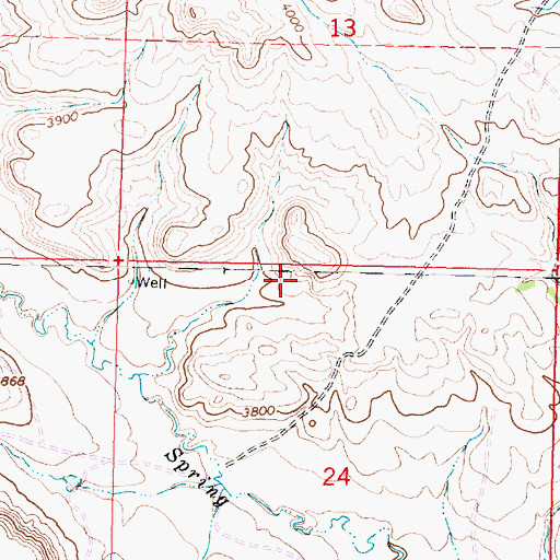 Topographic Map of 08S39E24BAAB01 Well, MT