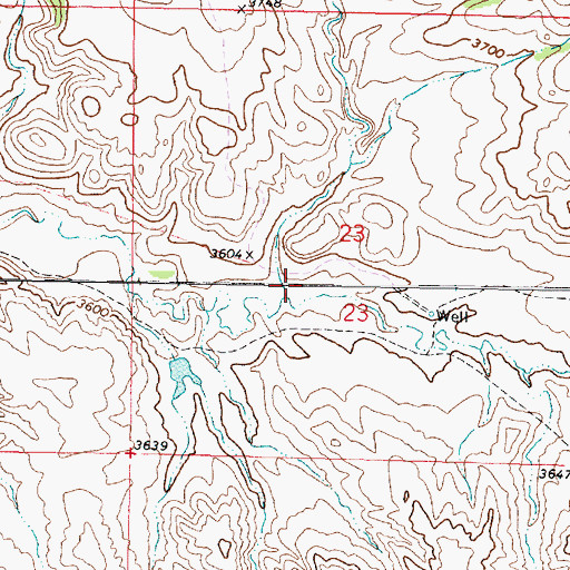 Topographic Map of 08S43E23CABD02 Well, MT