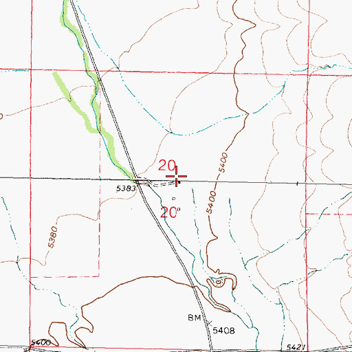 Topographic Map of 08S08W20ACCA01 Well, MT