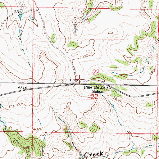 Topographic Map of 08S42E22CAAC01 Well, MT