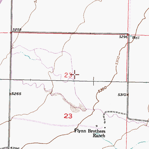 Topographic Map of 08S09W23ACBD01 Well, MT