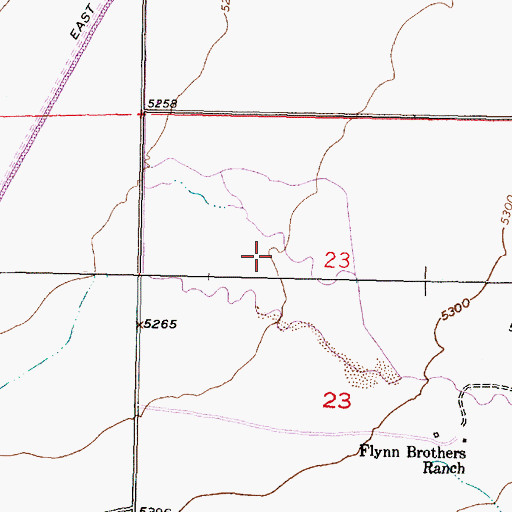 Topographic Map of 08S09W23BDB_01 Well, MT