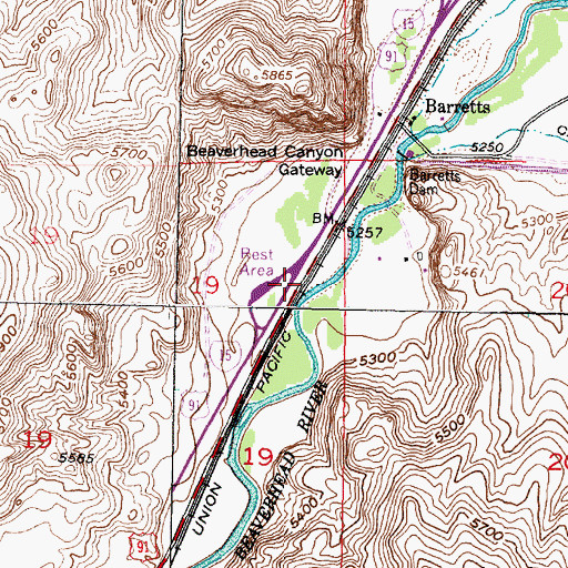Topographic Map of 08S09W19ADBB01 Well, MT