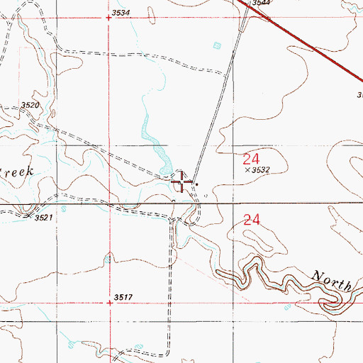 Topographic Map of 08S57E24CABC01 Well, MT