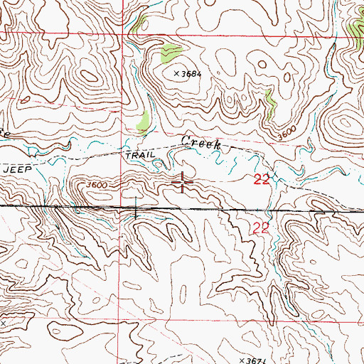 Topographic Map of 08S43E22CBAA01 Spring, MT