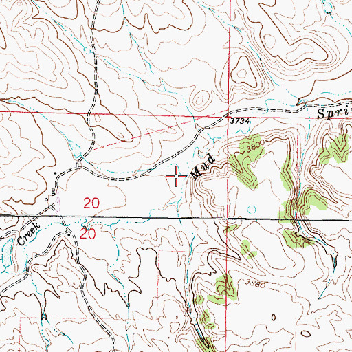 Topographic Map of 08S45E20AACD01 Well, MT