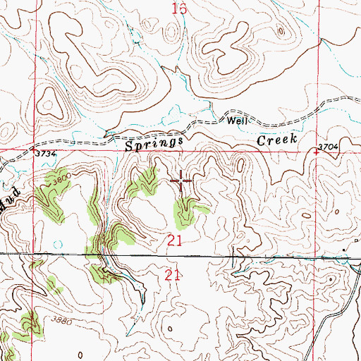 Topographic Map of 08S45E21ABBC01 Spring, MT