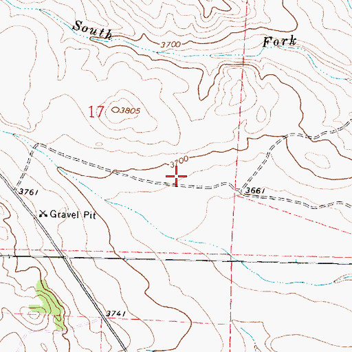 Topographic Map of 08S40E17DACD01 Well, MT