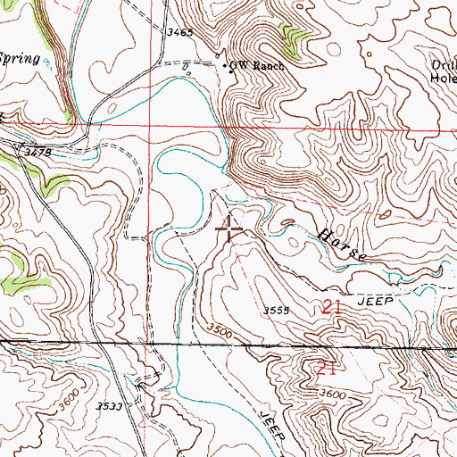 Topographic Map of 08S43E21BDBB01 Well, MT