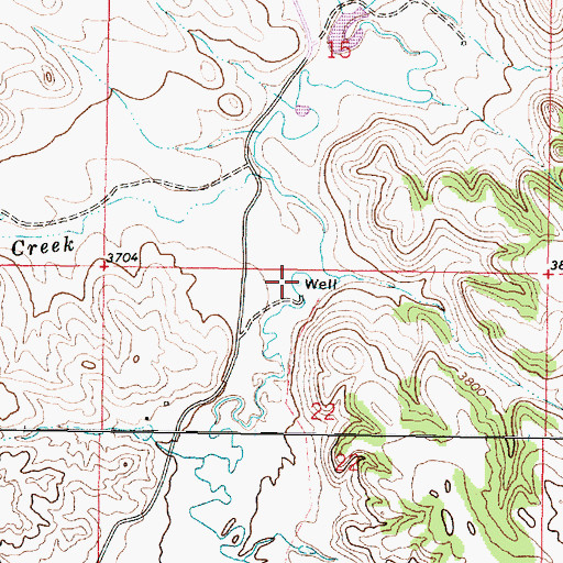 Topographic Map of 08S45E22BAAA01 Well, MT