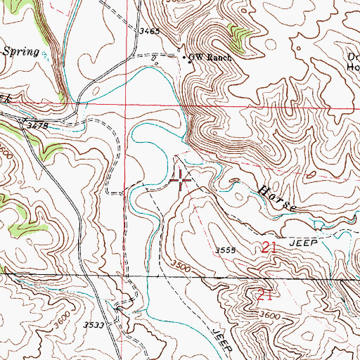 Topographic Map of 08S43E21BCAA01 Well, MT