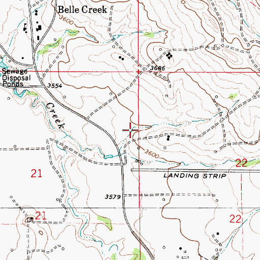 Topographic Map of 08S54E21ADAA01 Well, MT