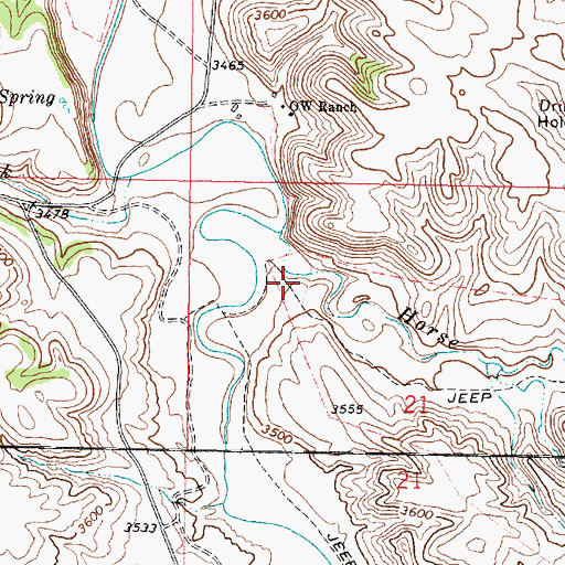 Topographic Map of 08S43E21BBDD02 Well, MT