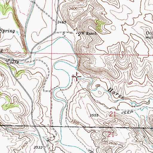 Topographic Map of 08S43E21BBDD03 Well, MT