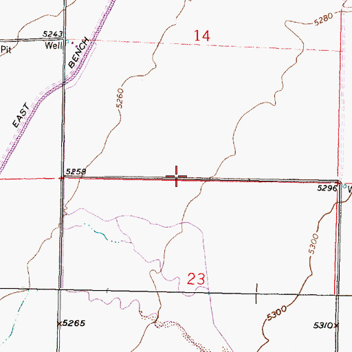 Topographic Map of 08S09W14CDD_01 Well, MT