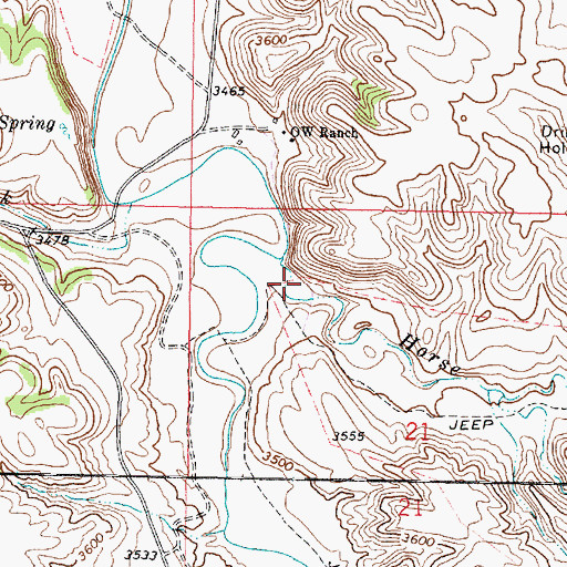 Topographic Map of 08S43E21BBDA01 Well, MT