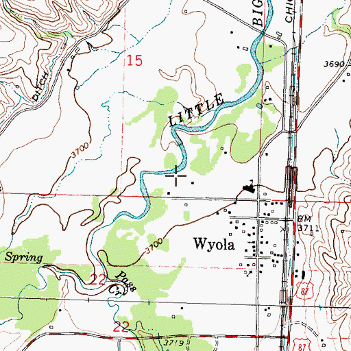 Topographic Map of 08S35E15DCDA01 Well, MT