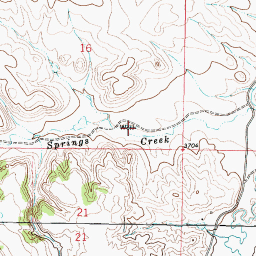 Topographic Map of 08S45E16DDCB01 Well, MT