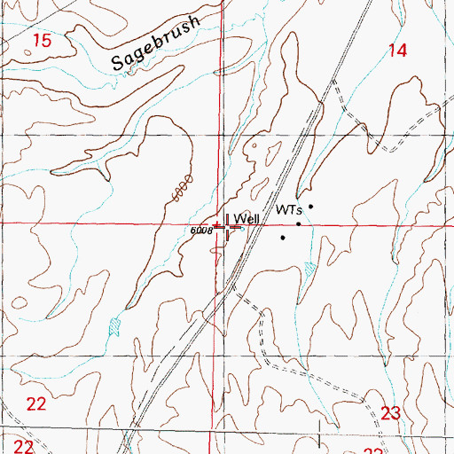 Topographic Map of 08S12W23BBBB01 Well, MT