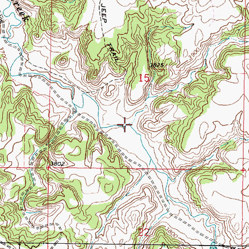 Topographic Map of 08S46E15CDBB01 Spring, MT