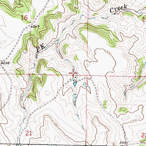 Topographic Map of 08S42E16DDDC01 Spring, MT