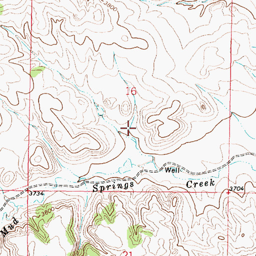 Topographic Map of 08S45E16DBCB01 Well, MT
