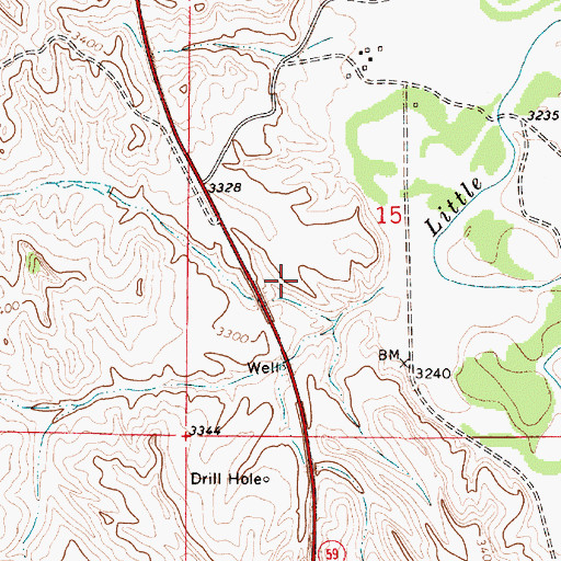Topographic Map of 08S52E15CCAD01 Well, MT