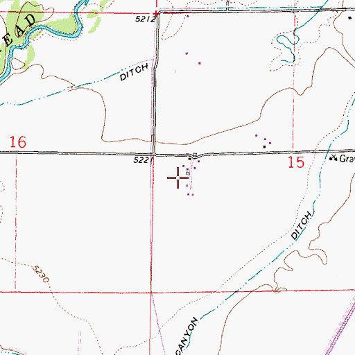 Topographic Map of 08S09W15CBAB01 Well, MT