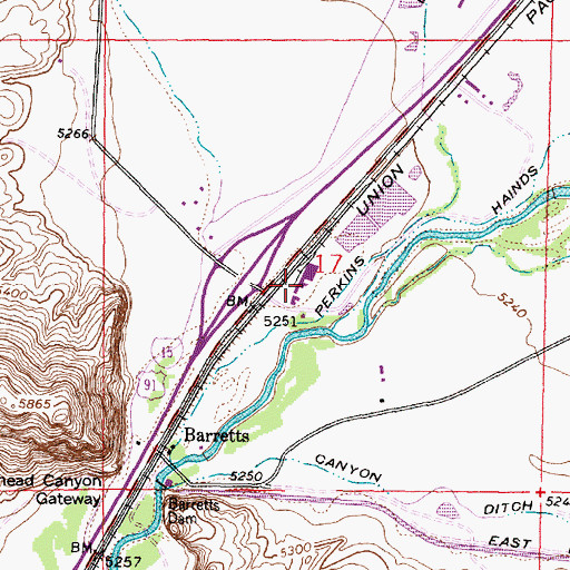 Topographic Map of 08S09W17CAAA01 Well, MT