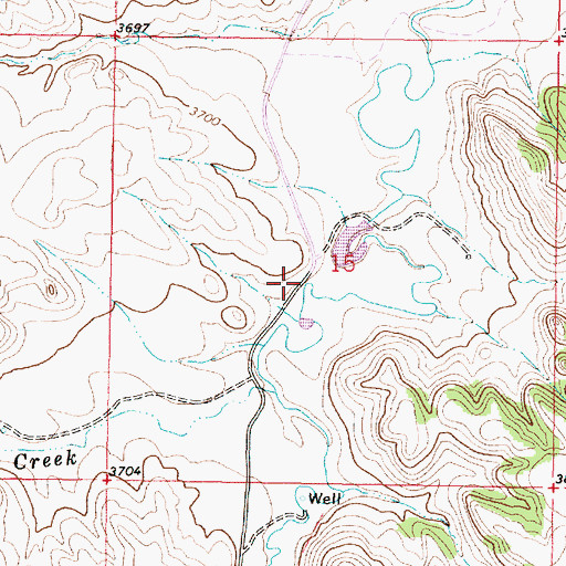 Topographic Map of 08S45E15CAAB01 Well, MT