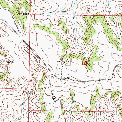 Topographic Map of 08S44E18BCCC01 Well, MT