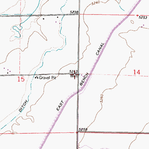 Topographic Map of 08S09W14CBBB01 Well, MT