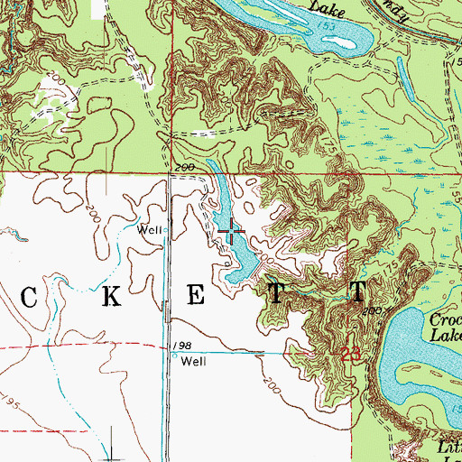 Topographic Map of Eason Lake, AR