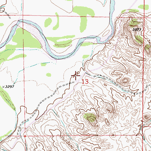 Topographic Map of 08S48E13BDDD01 Well, MT