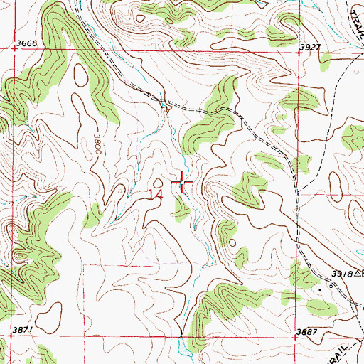 Topographic Map of 08S45E14DBBA01 Spring, MT