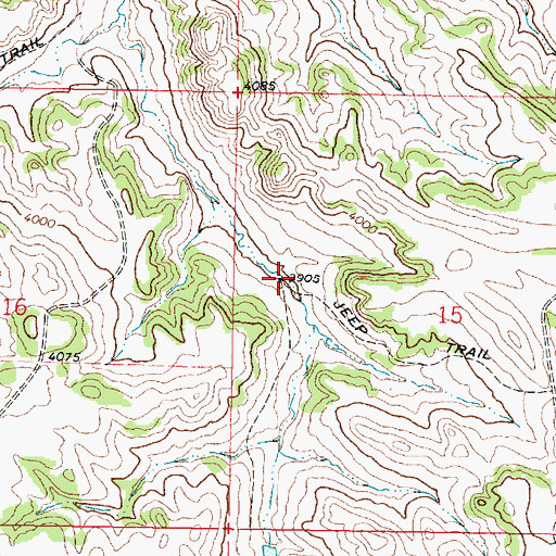 Topographic Map of 08S44E15BCCA01 Well, MT