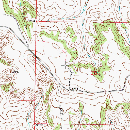 Topographic Map of 08S44E18BDCC01 Well, MT